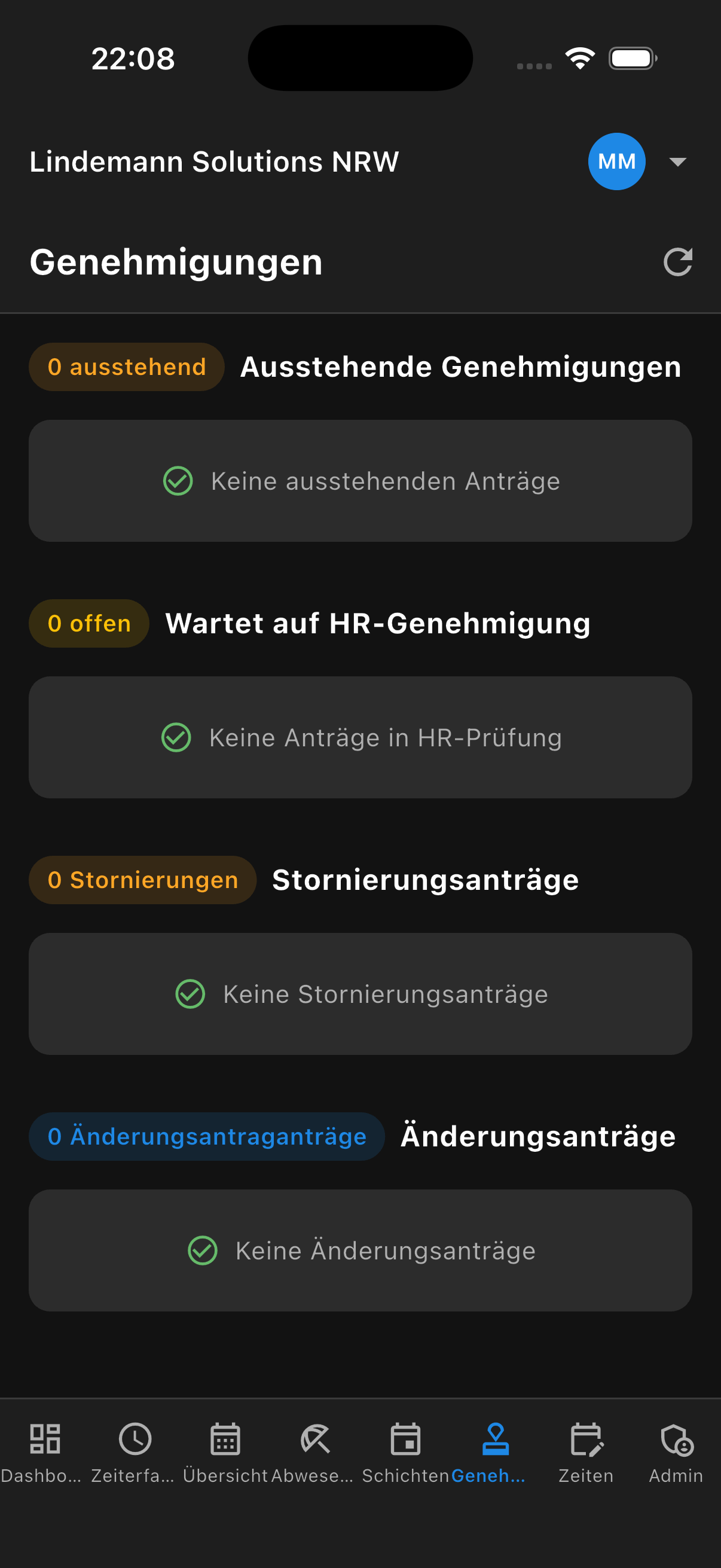 Abwesenheits-Genehmigung am iPhone